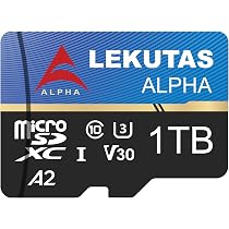 LEKUTAS Cartão micro SD 1T (999GB), cartão de memória flash